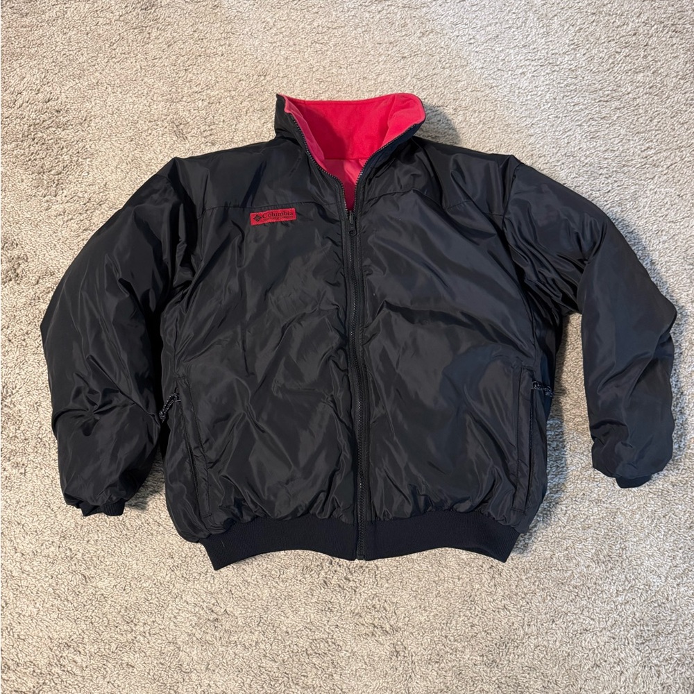 Vintage Columbia Black and Red reversible jacket Size Large